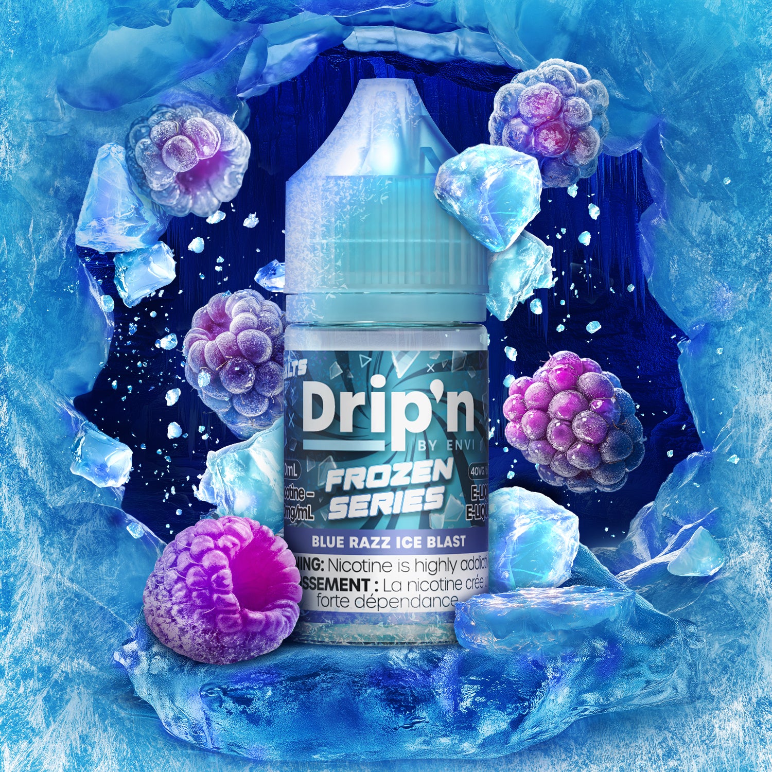 E-liquide glacé Drip'n d'Envi - Blue Razz Ice Blast
