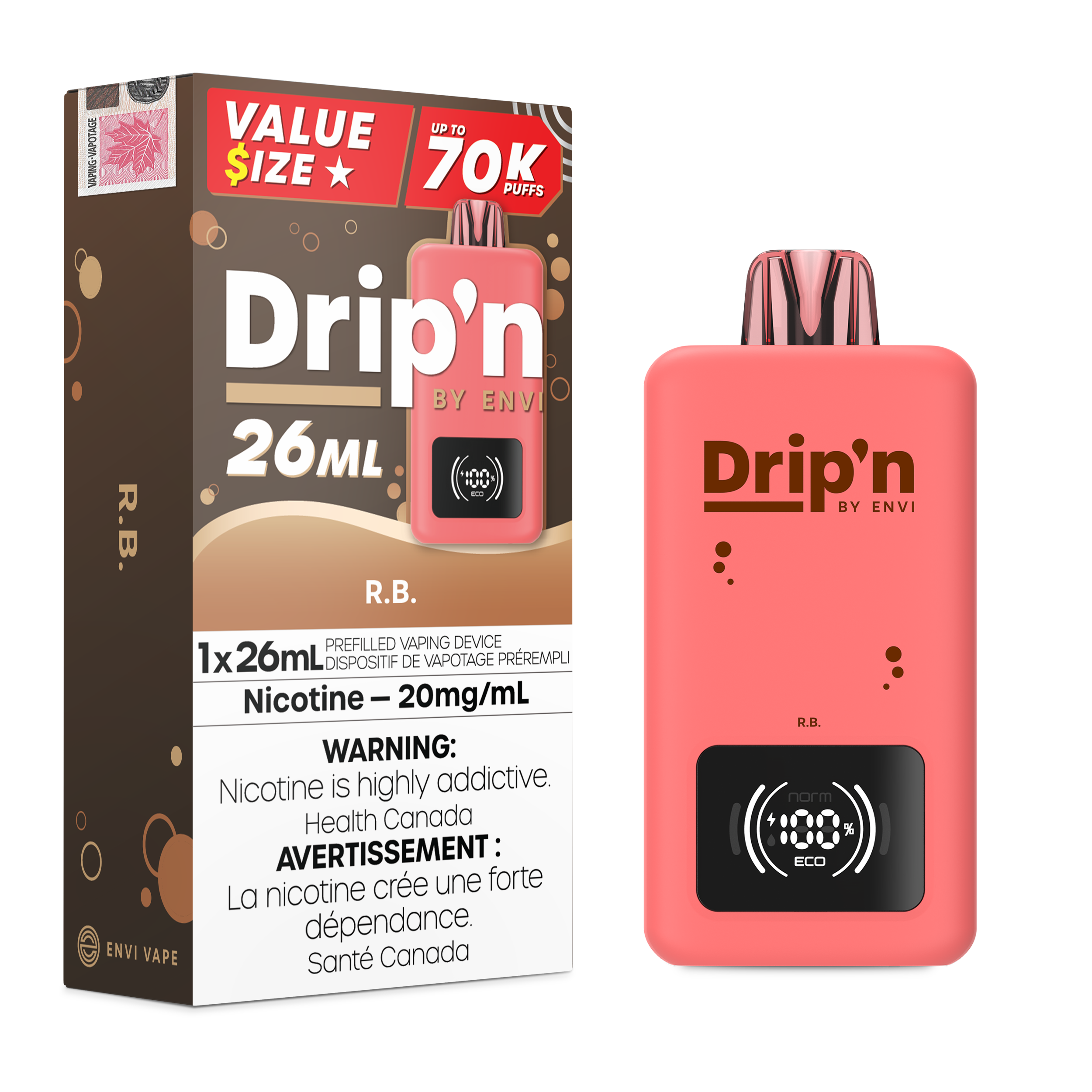 Drip'n by Envi 70K 26ML Disposable - R.B.