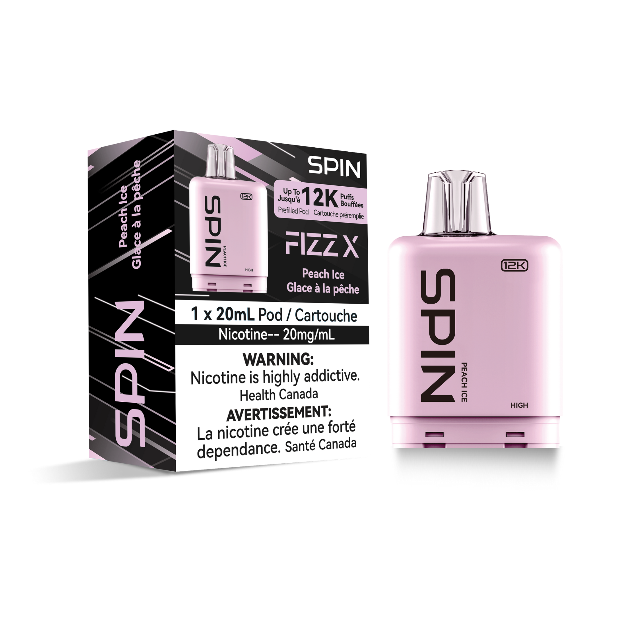 Spin Fizz X Pod 12000 Puffs Vape - Peach Ice
