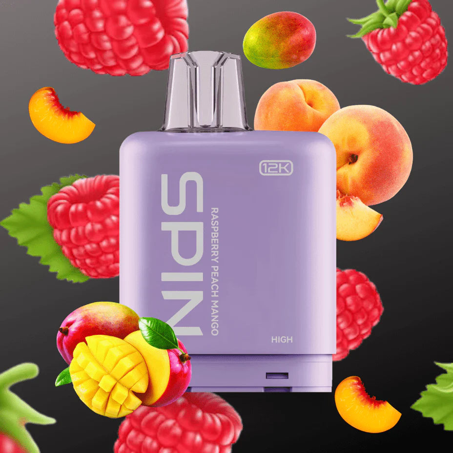 Spin Fizz X Pod 12000 Puffs Vape - Raspberry Peach Mango