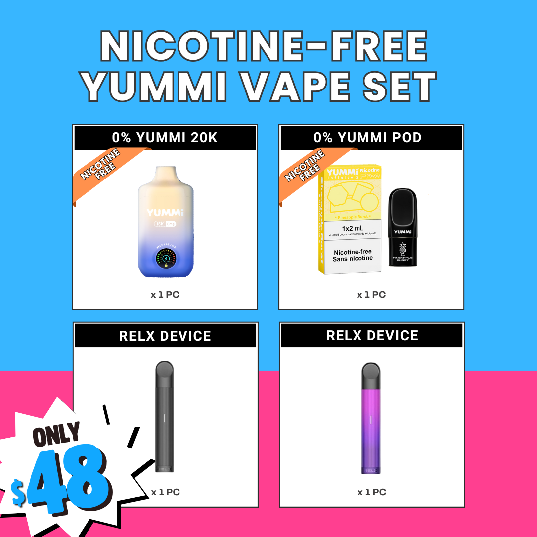 Coffret cadeau de vapotage Yummi 0 % nicotine (4 pièces)