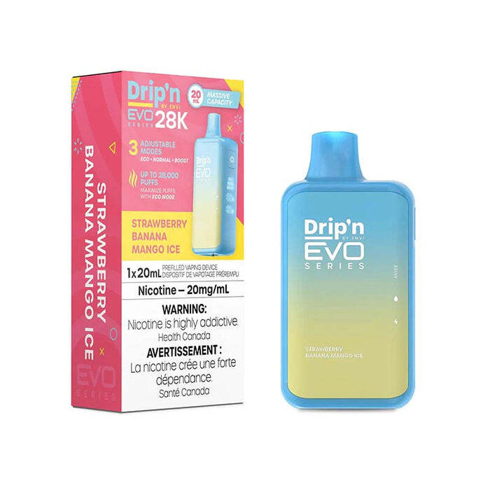 Drip'n By Envi Evo Series 28k (28000) Disposable Strawberry Banana Mango Ice