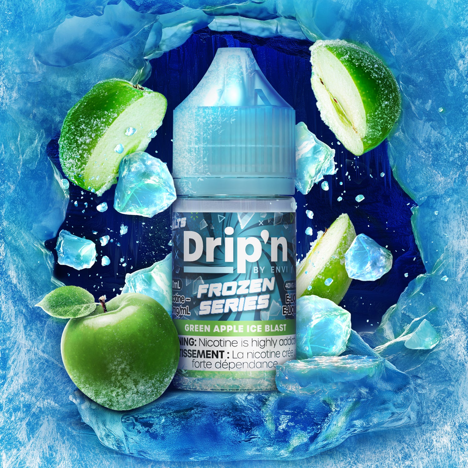 Drip'n By Envi Frozen Salt Juice Green Apple Ice Blast
