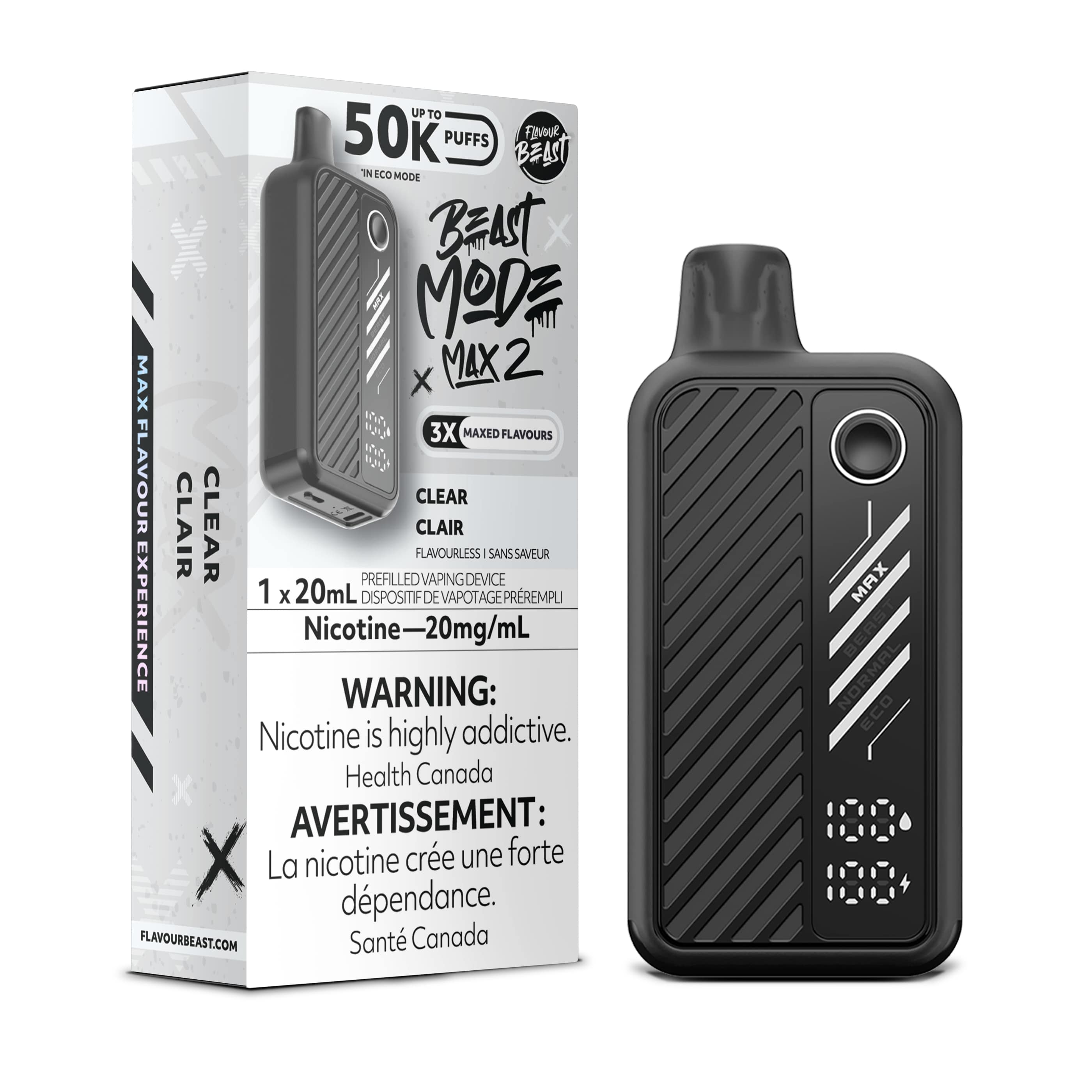 Flavour Beast Beast Mode Max 2 (50k) Disposable: Clear