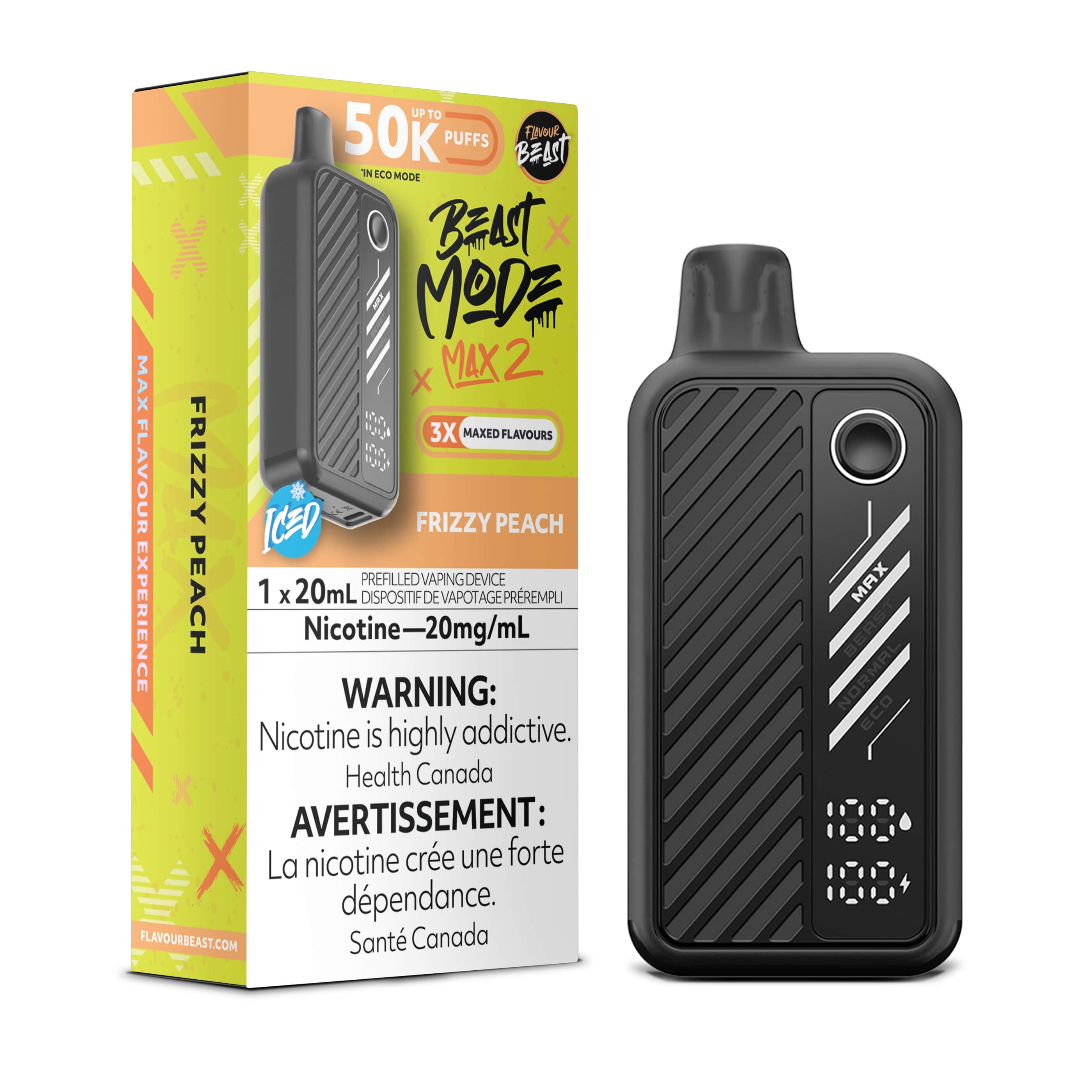 Flavour Beast Beast Mode Max 2 (50k) Disposable: Frizzy Peach