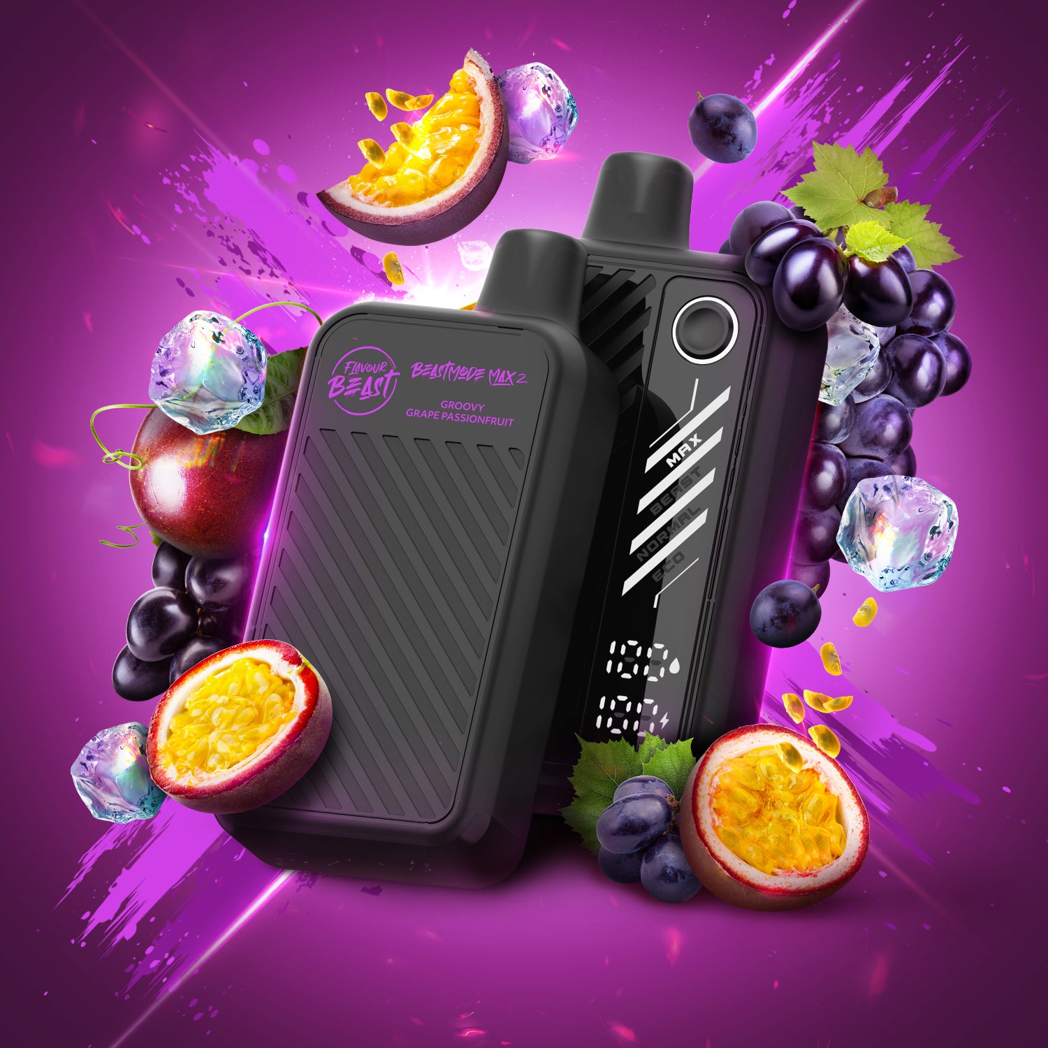 Flavour Beast Beast Mode Max 2 (50k) Disposable: Groovy Grape Passionfruit