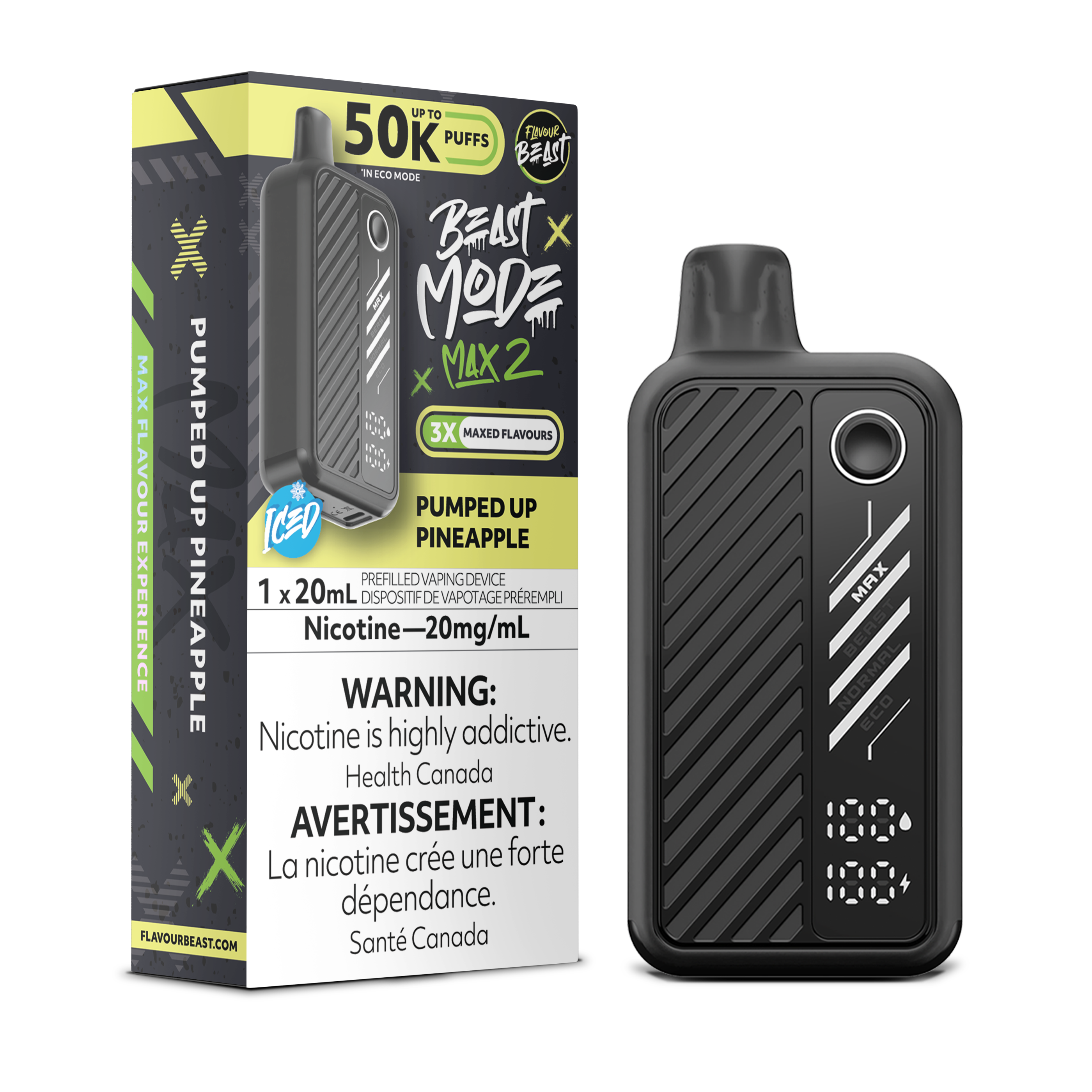 Flavour Beast Beast Mode Max 2 (50k) Disposable: Pumped Up Pineapple
