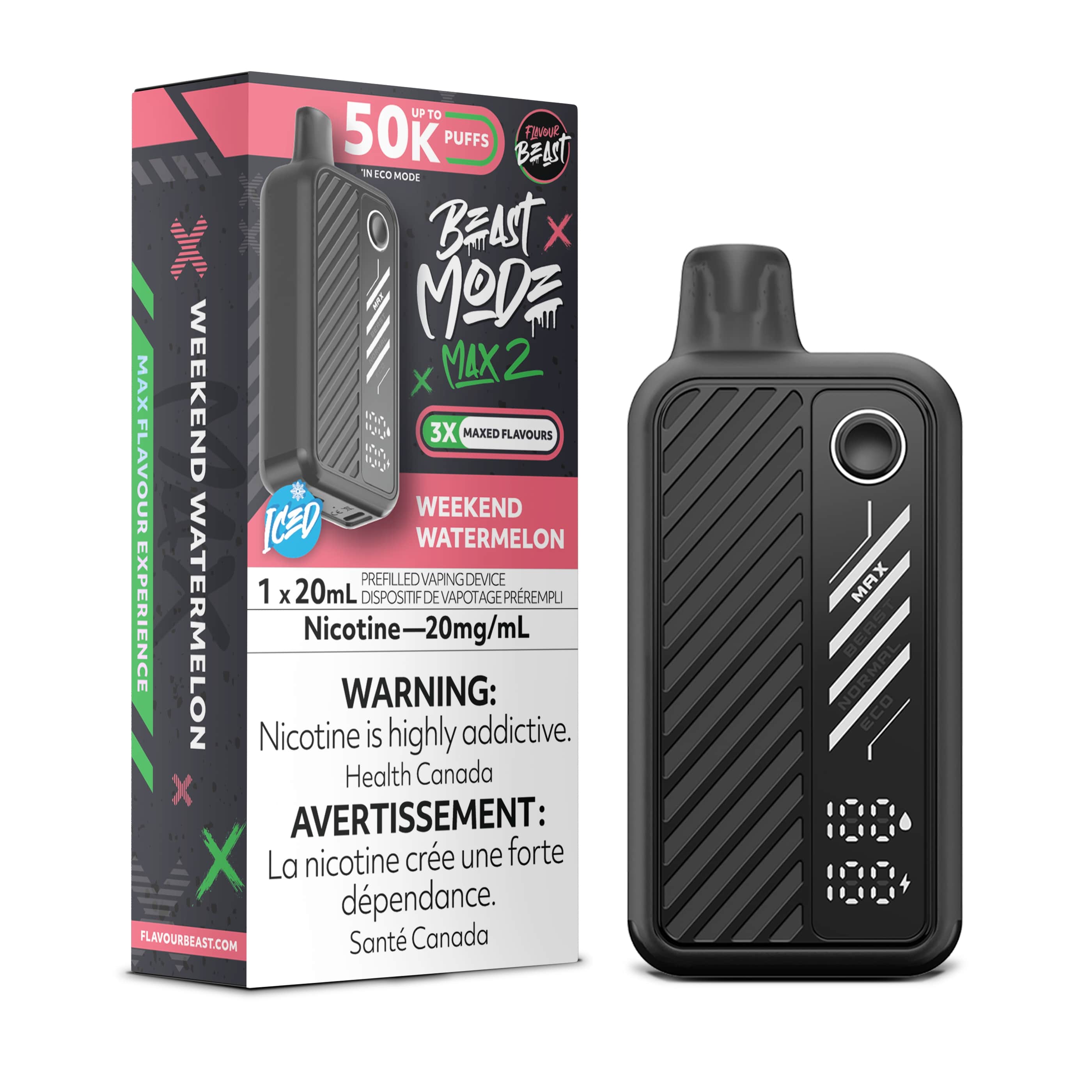 Flavour Beast Beast Mode Max 2 (50k) Disposable: Weekend Watermelon
