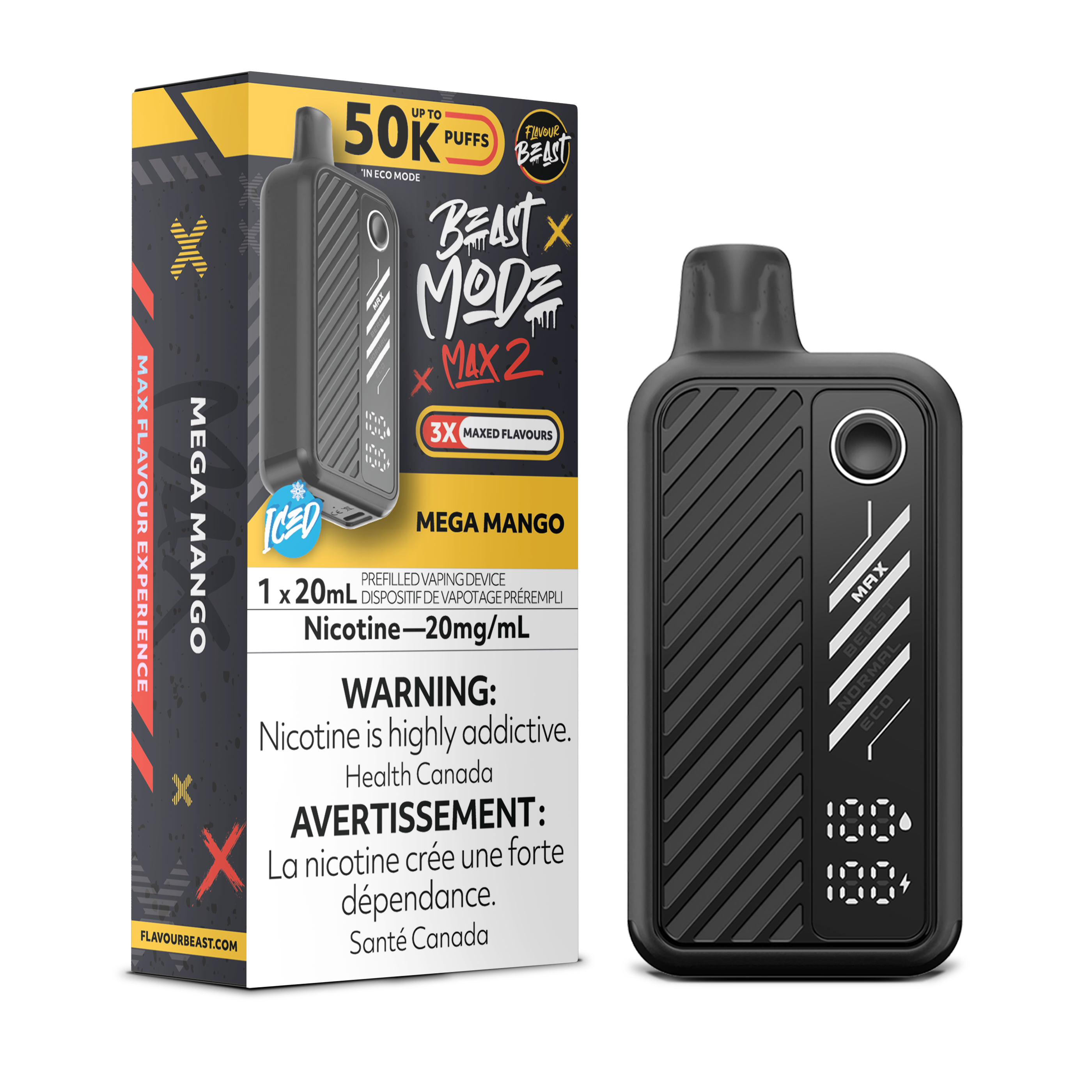 Flavour Beast Beast Mode Max 2 (50K) Disposable: Mega Mango