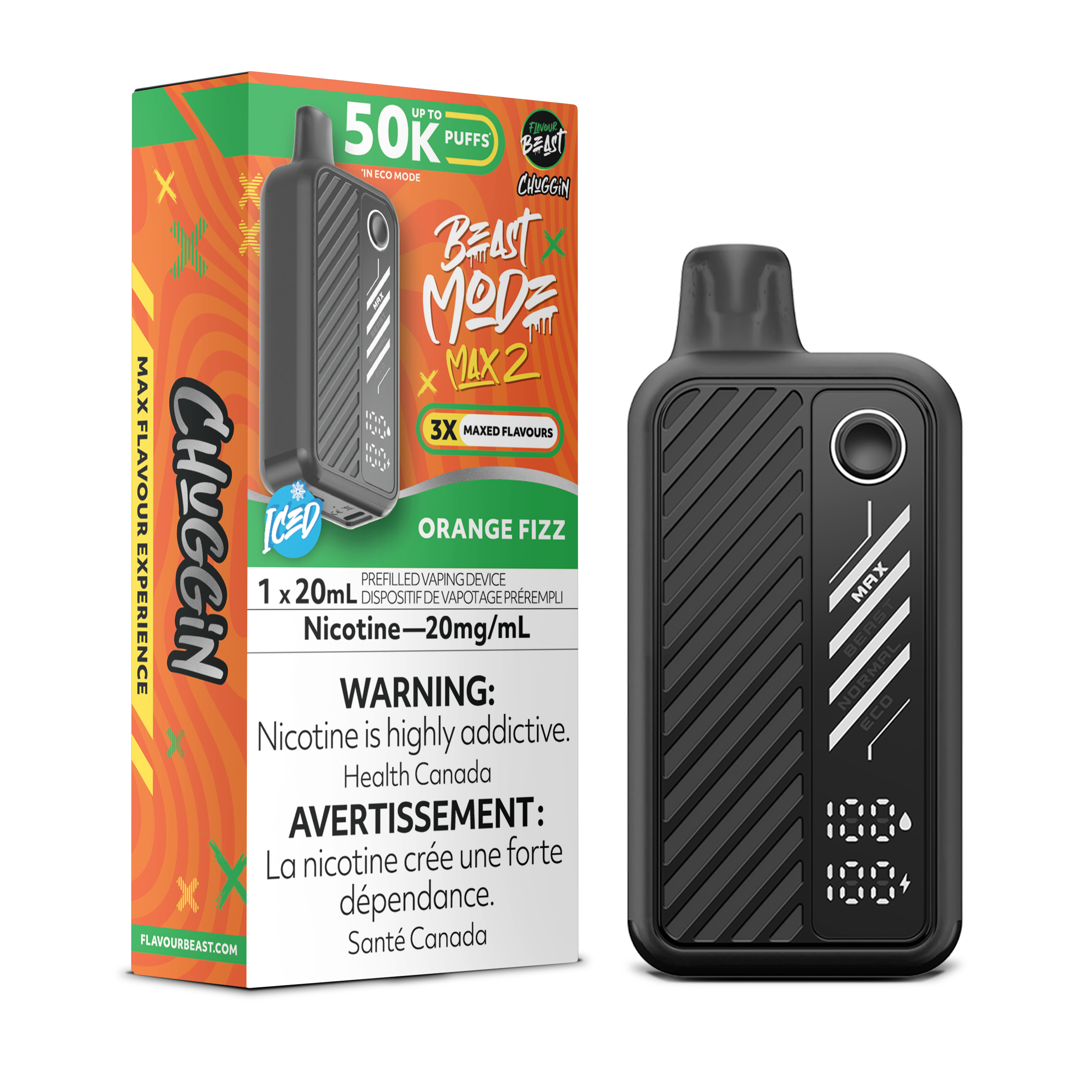 Flavour Beast Beast Mode Max 2 (50K) Disposable: Orange Fizz