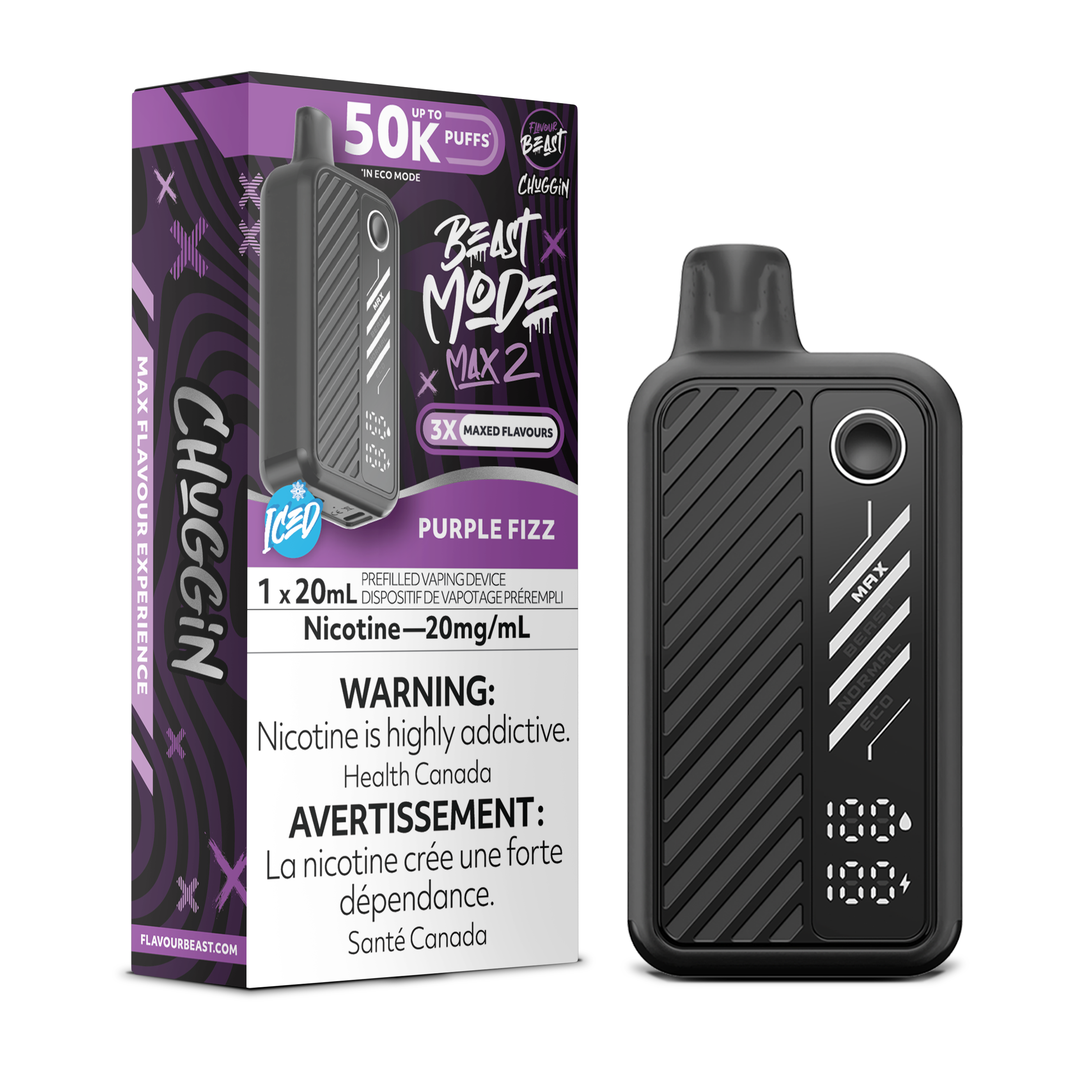 Flavour Beast Beast Mode Max 2 (50K) Disposable: Purple Fizz