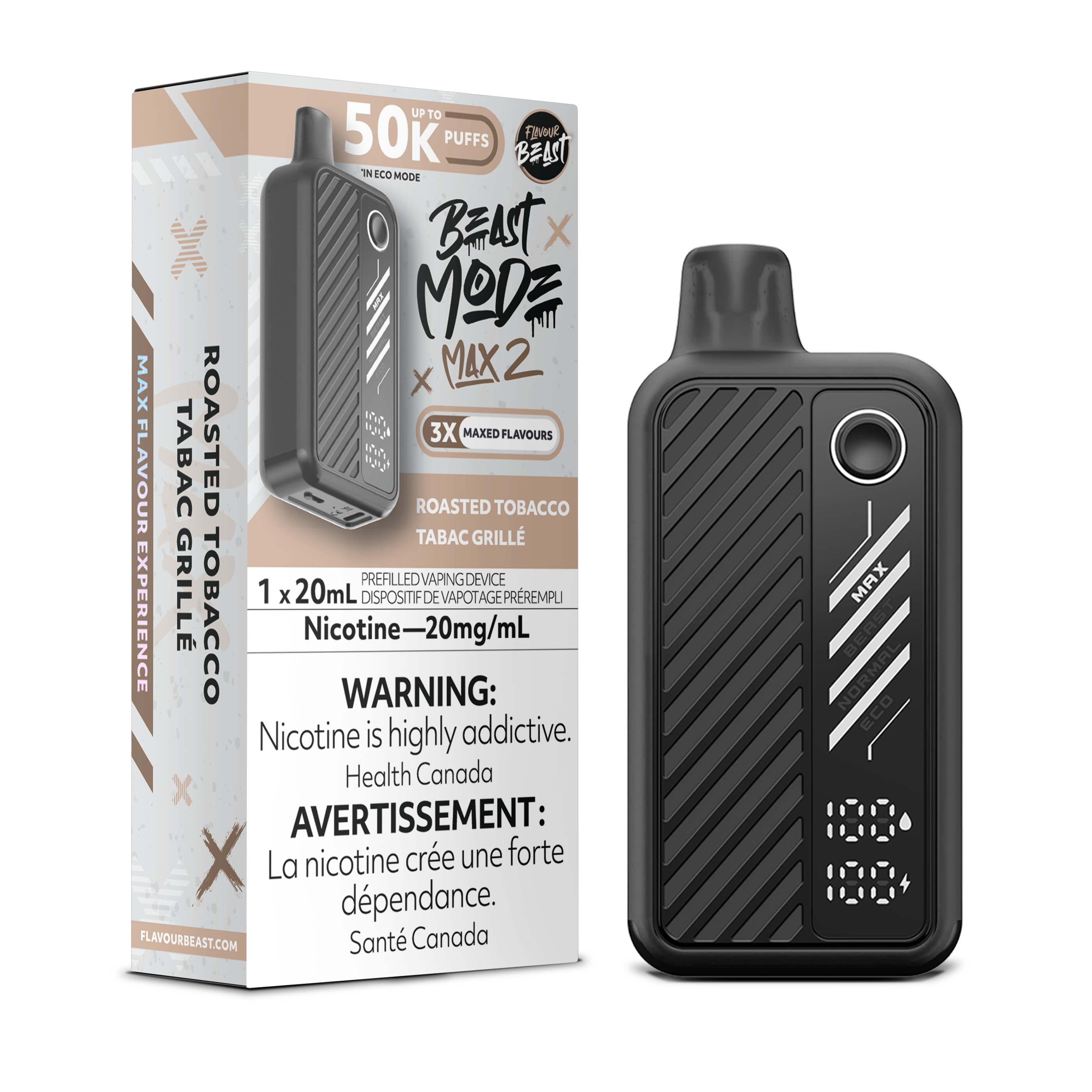 Flavour Beast Max 2 50K : Roasted Tobacco Vape Kingdom