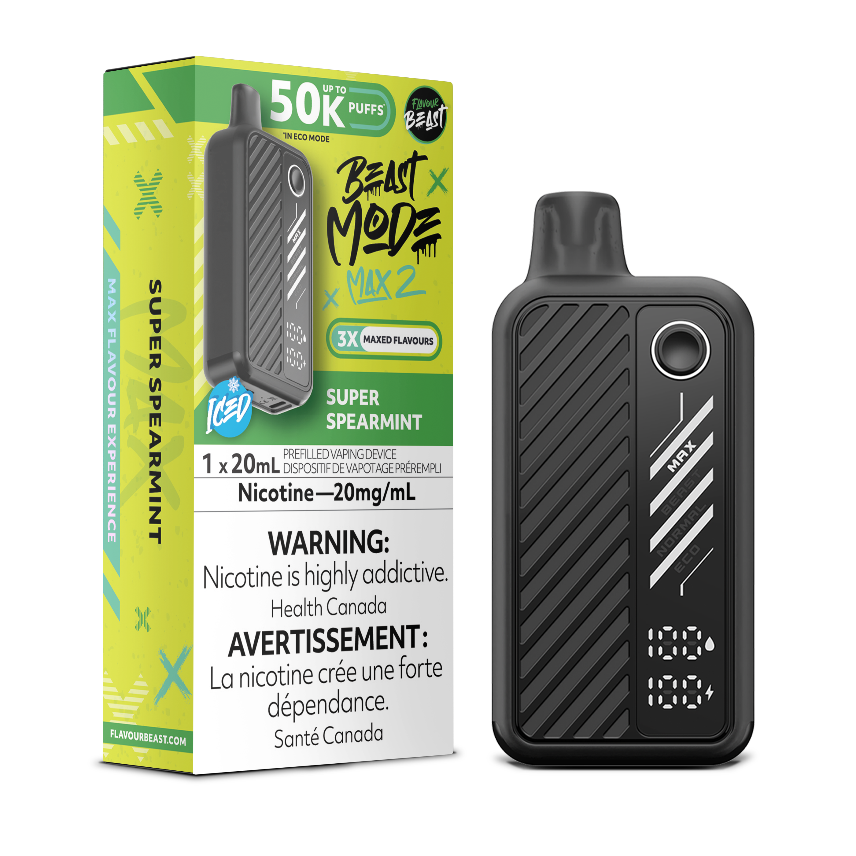 Flavour Beast Beast Mode Max 2 (50K) Disposable: Super Spearmint