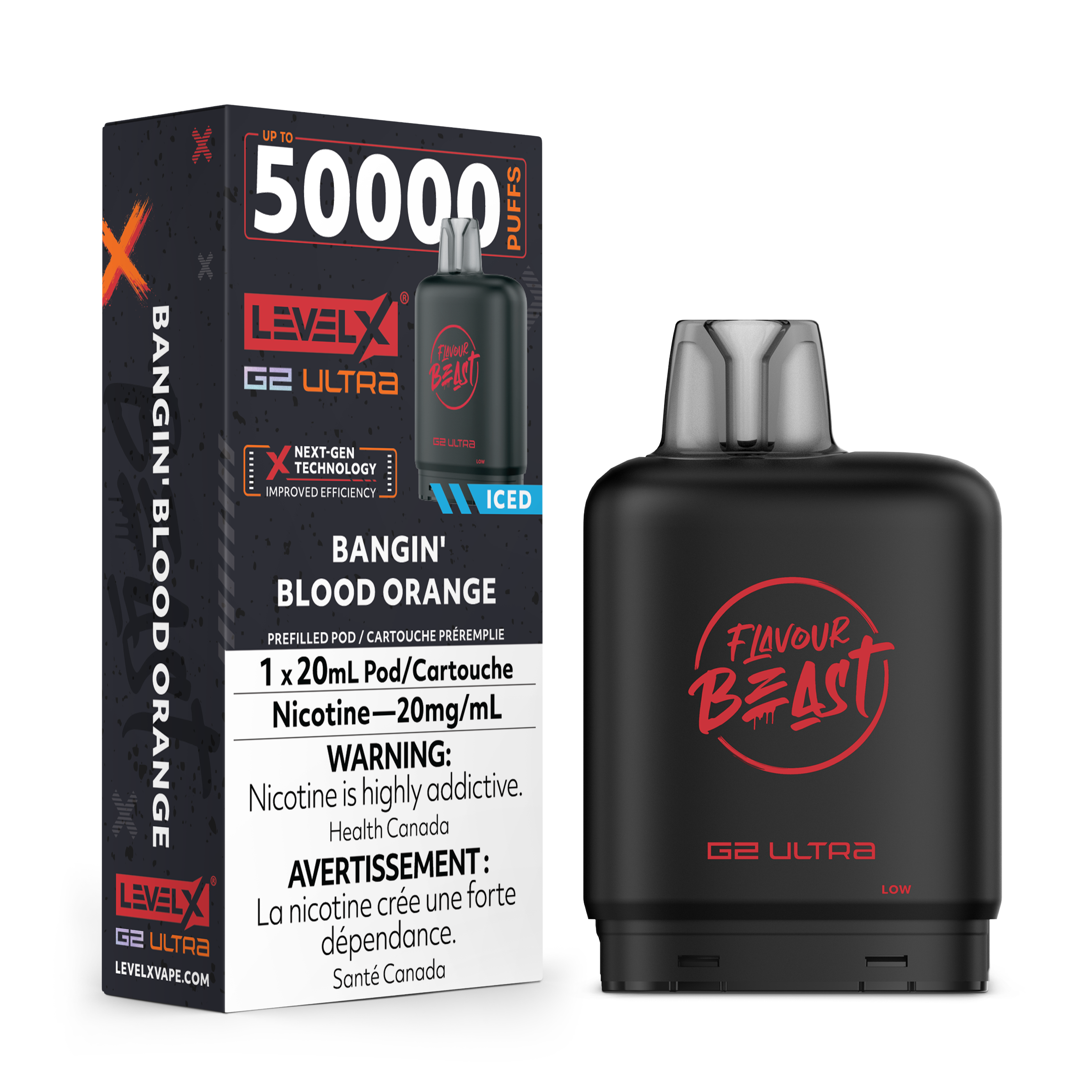 Flavour Beast Level X G2 Ultra Pods Bangin' Blood Orange