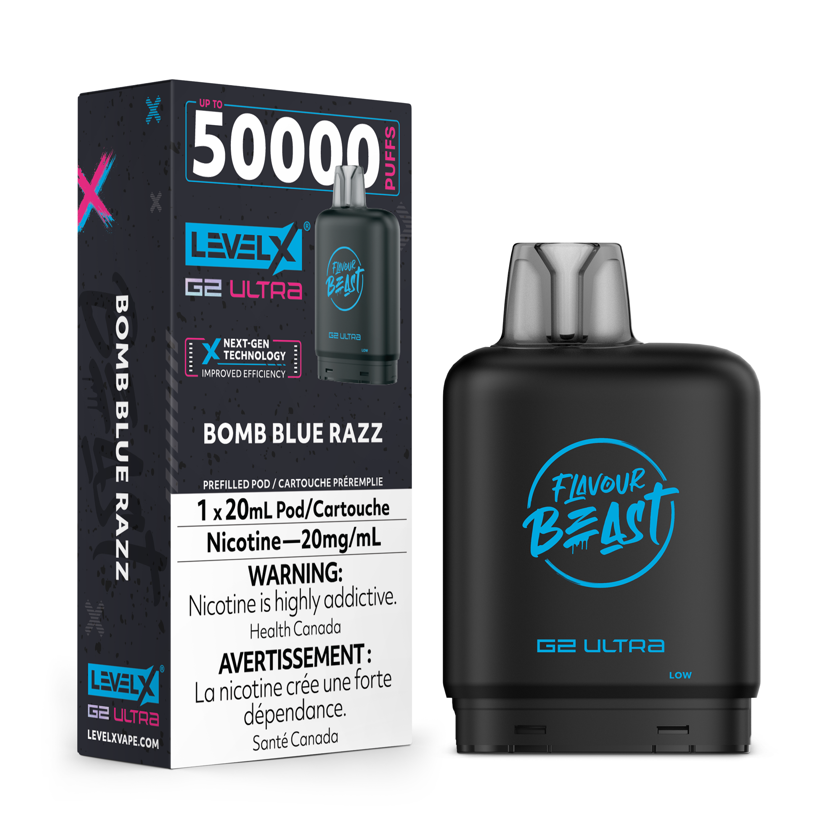 Flavour Beast Level X G2 Ultra Pods Bomb Blue Razz