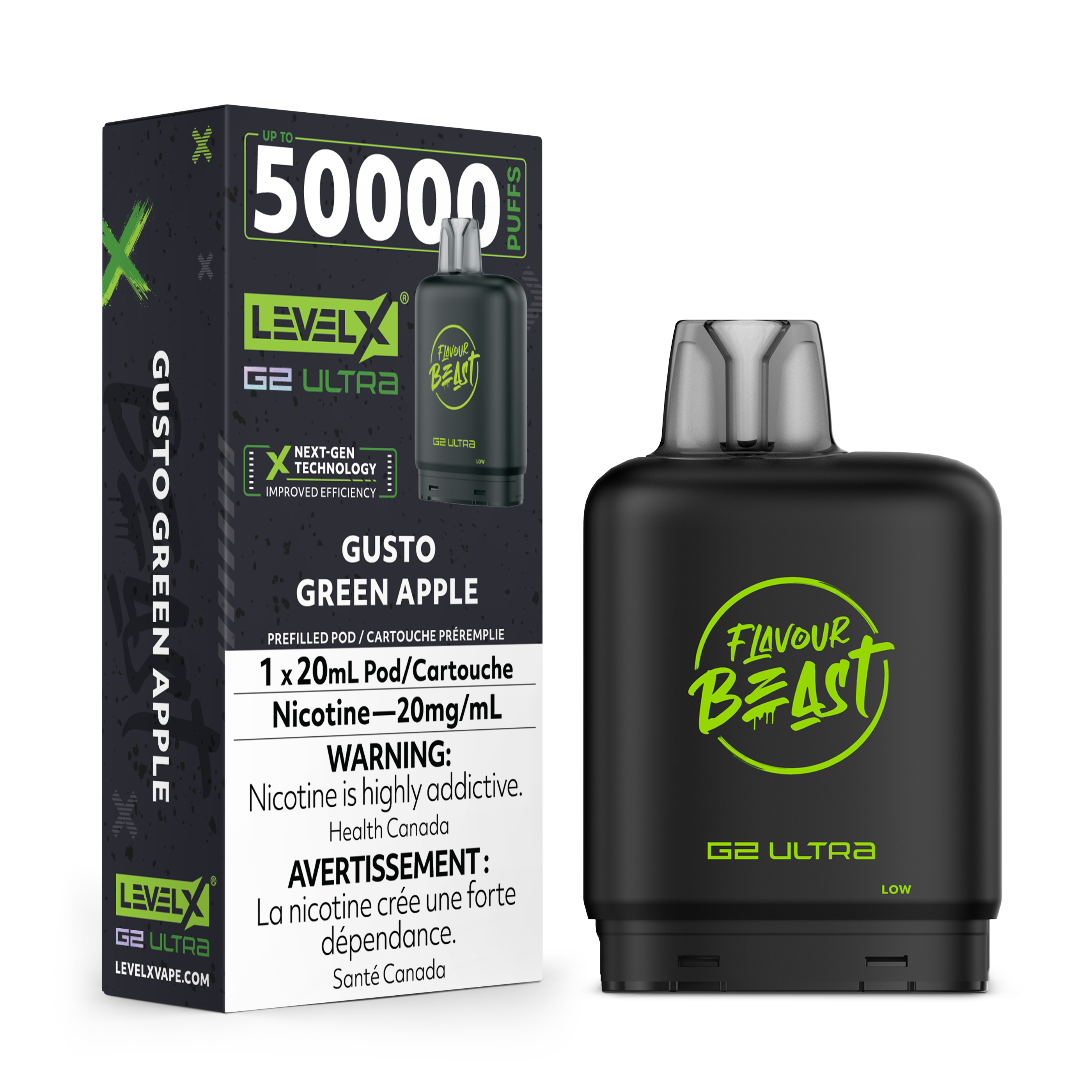 Flavour Beast Level X G2 Ultra Pods Gusto Green Apple