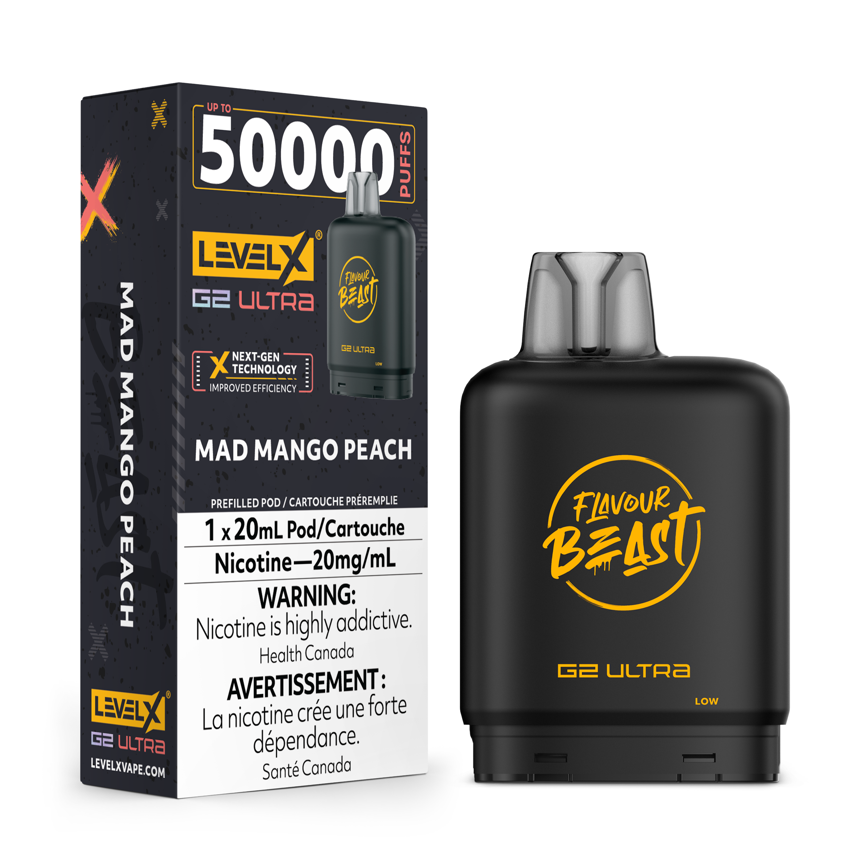 Flavour Beast Level X G2 Ultra Pods Mad Mango Peach