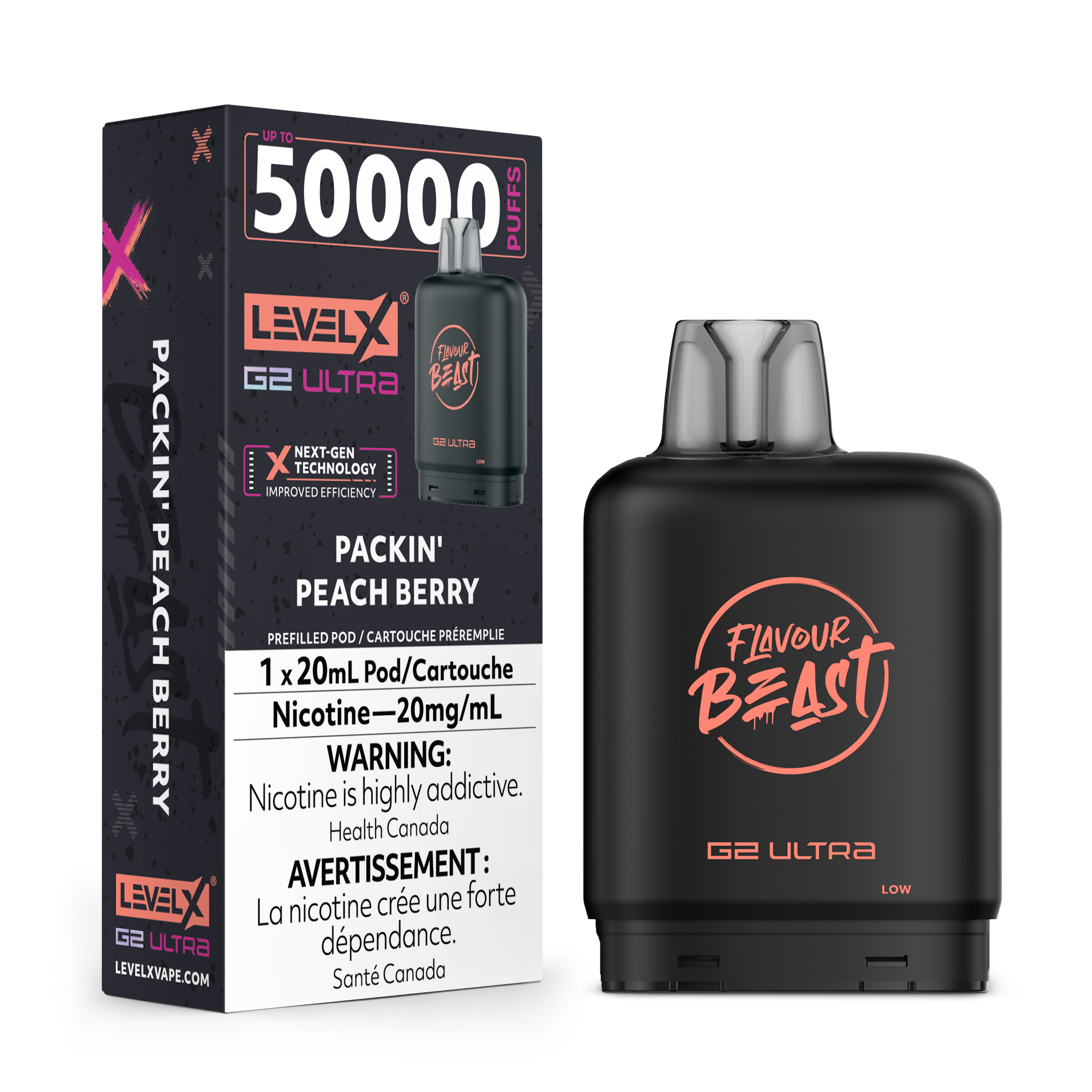 Flavour Beast Level X G2 Ultra Pods Packin' Peach Berry