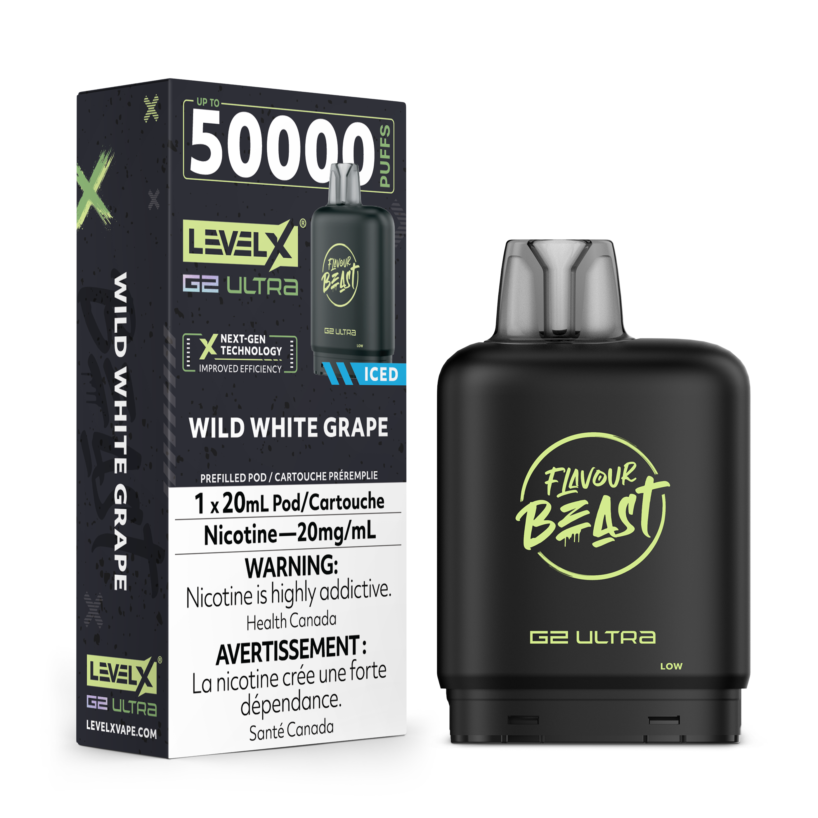 Flavour Beast Level X G2 Ultra Pods Wild White Grape