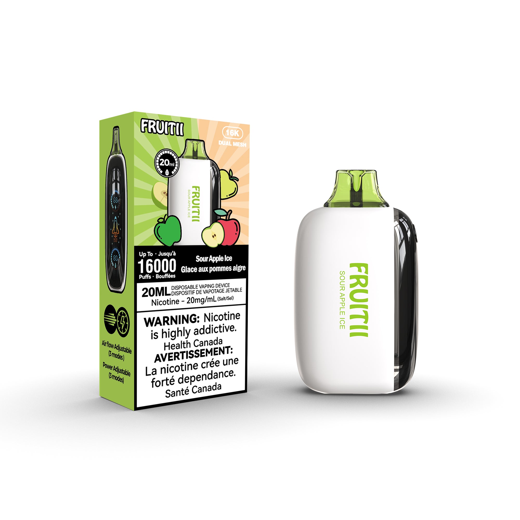 Fruitii 16k (16000) Disposable Vape Sour Apple Ice