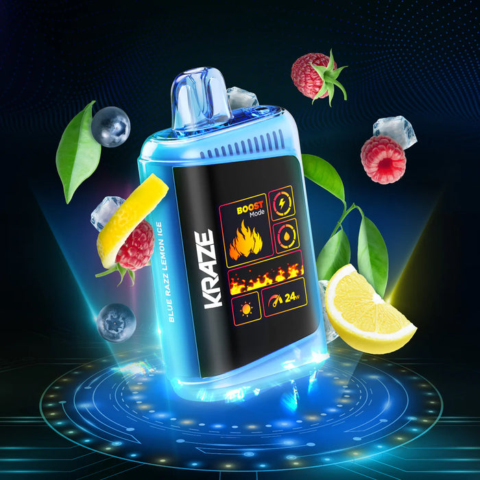 Kraze Hd Mega 20000 Disposable Blue Razz Lemon Ice