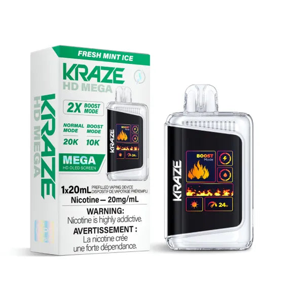 Kraze Hd Mega 20000 Disposable Fresh Mint Ice