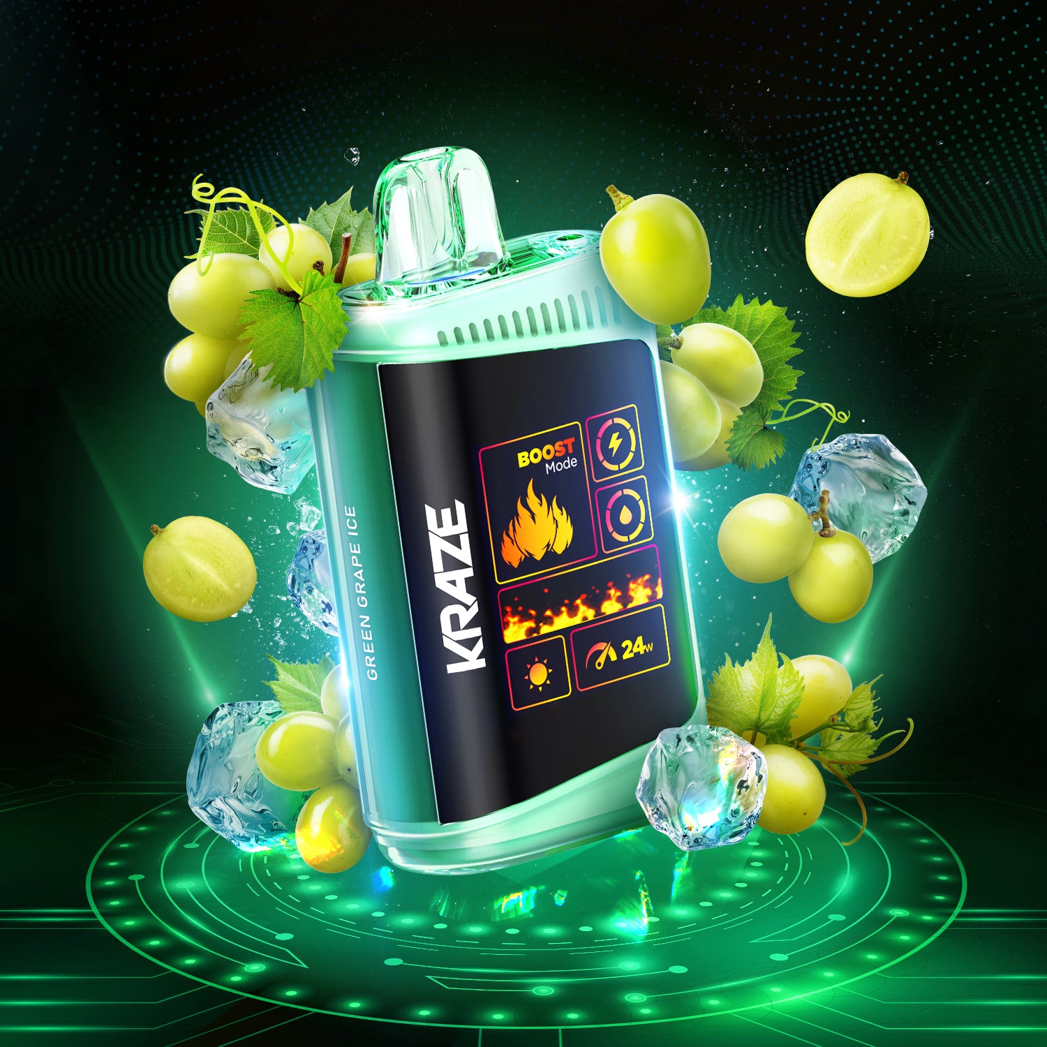 Kraze Hd Mega 20000 Disposable Green Grape Ice