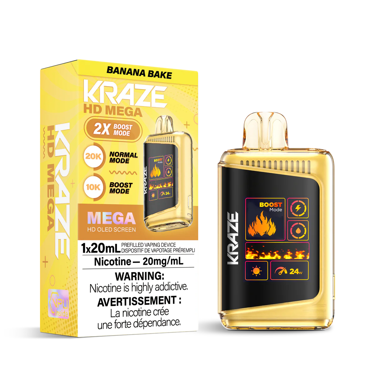Kraze HD Mega 20000 Disposable Banana Bake