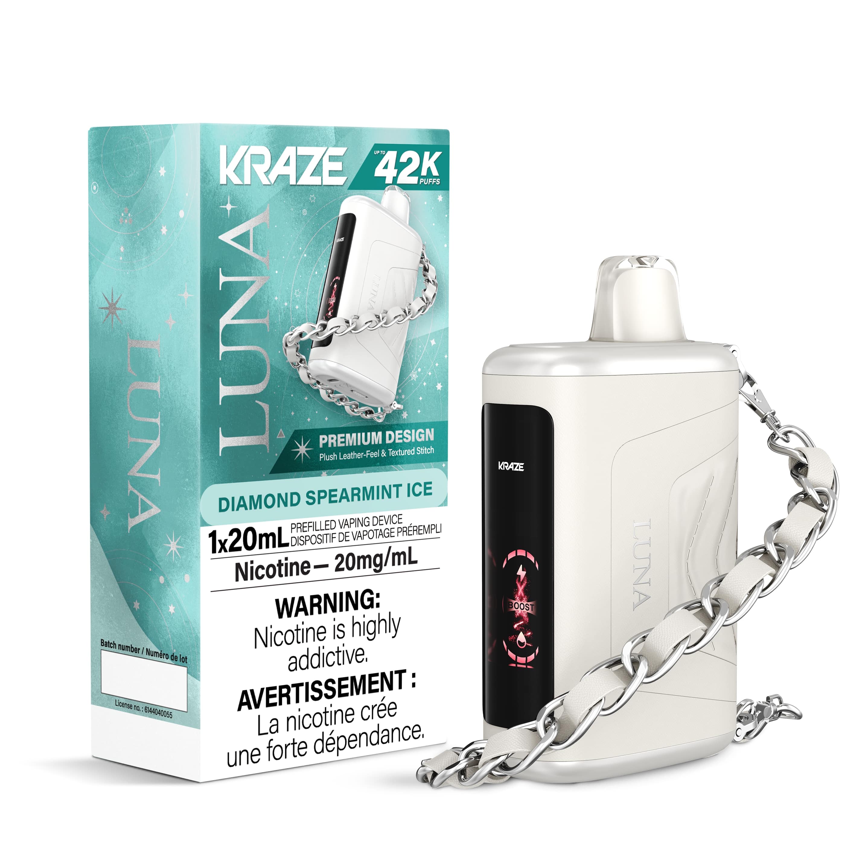 Kraze Luna 42000 (42k) Disposable Vape Diamond Spearmint Ice