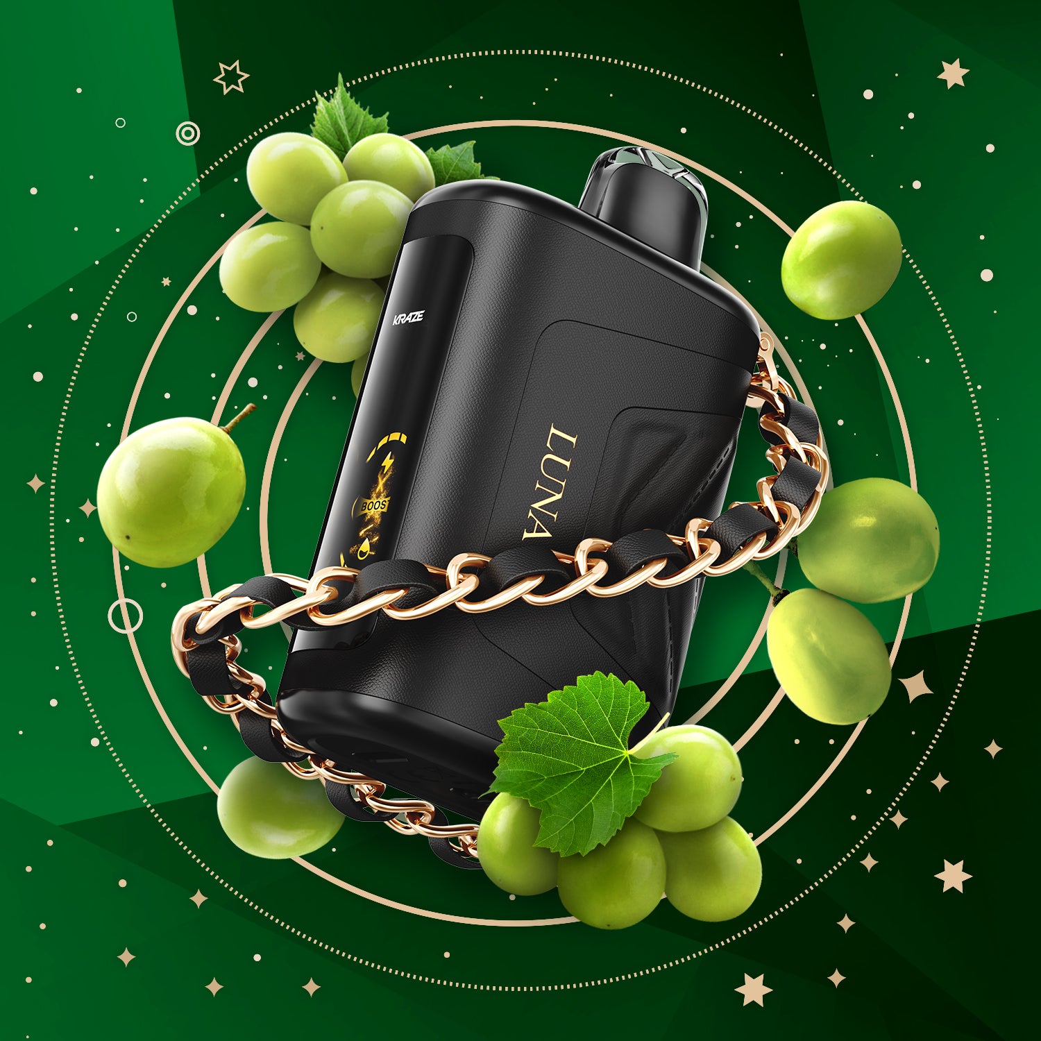 Kraze Luna 42k Disposable Vape Emerald Green Grape