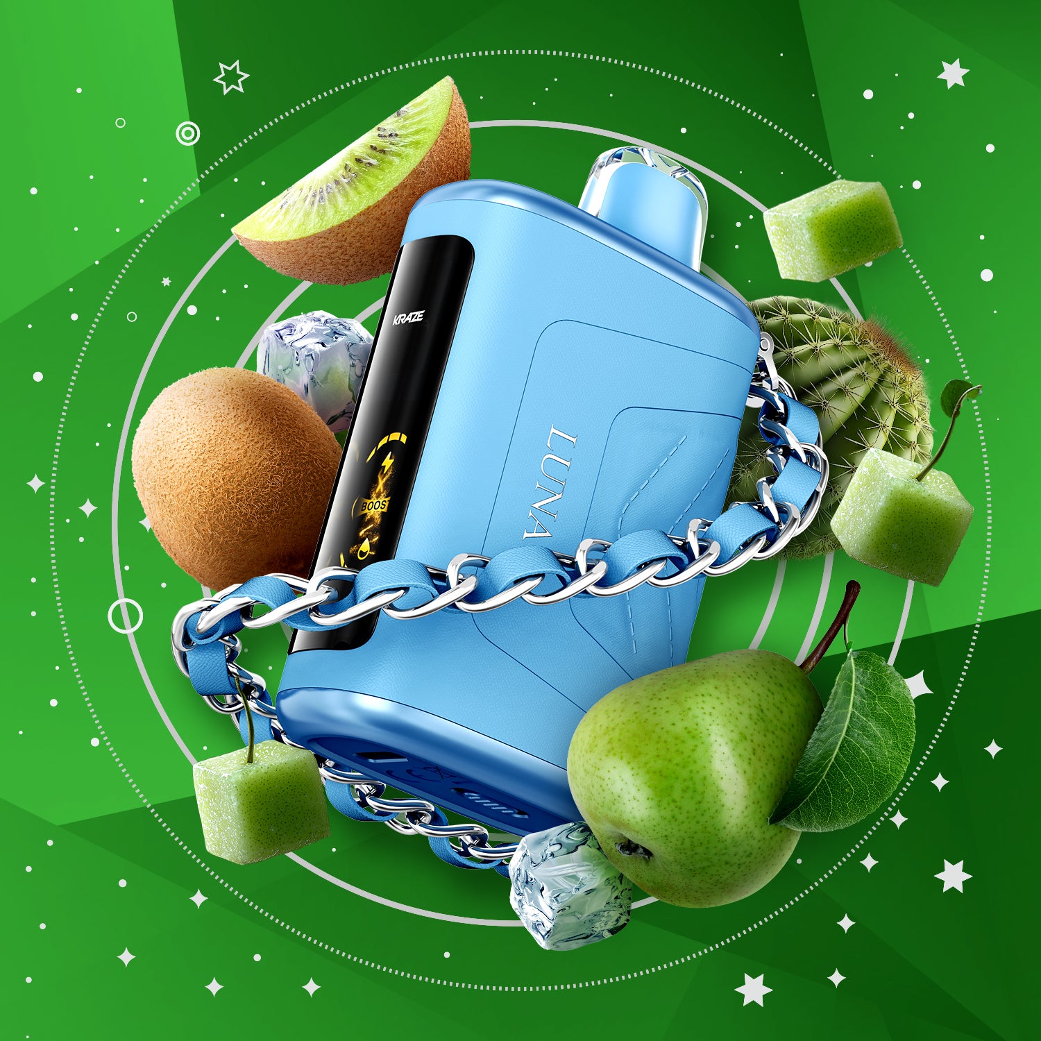 Kraze Luna 42k Disposable Vape Kiwi Pear Cactus G Ice