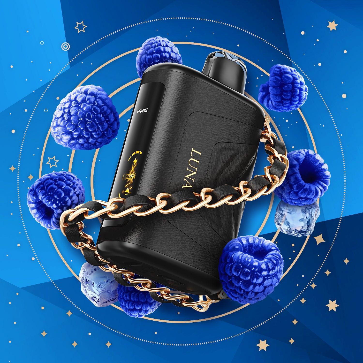 Kraze Luna 42k Disposable Vape Sapphire Blue Razz Ice
