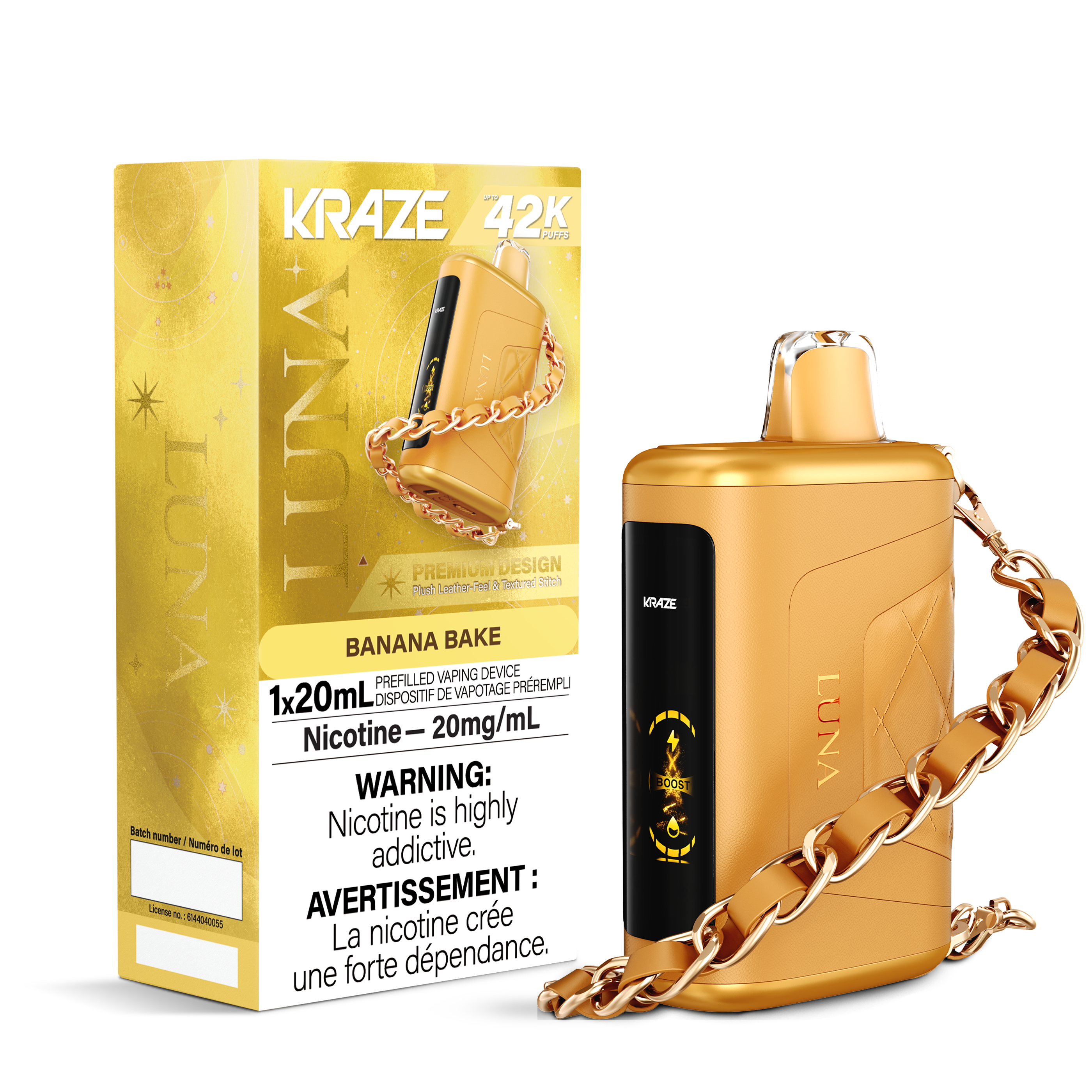 Kraze Luna 42K Disposable Vape Banana Bake