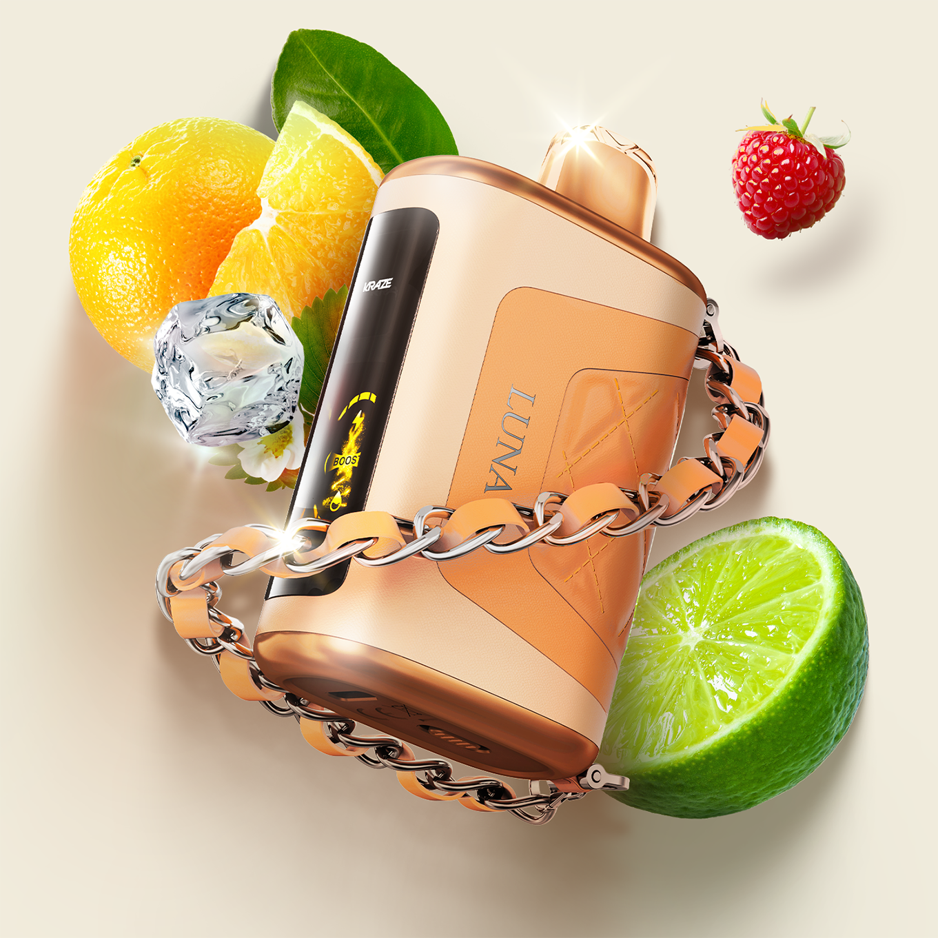 Kraze Luna 42K Disposable Vape Opal Orange Razz Lime Ice