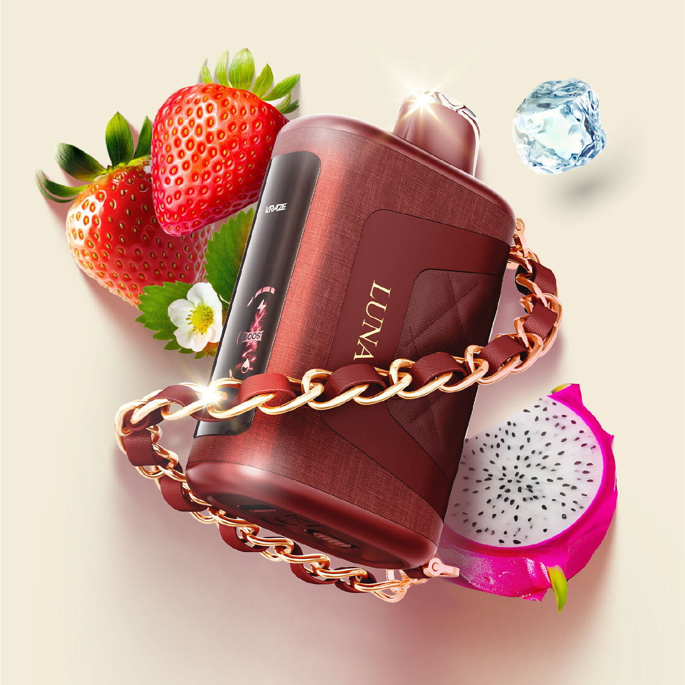 Kraze Luna 42K Disposable Vape Sassy Strawberry Dragon Fruit Ice