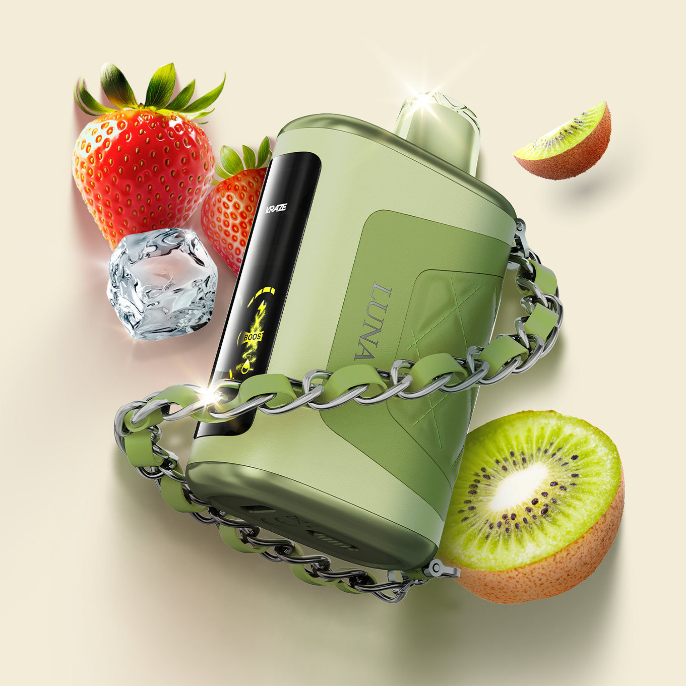 Kraze Luna 42K Disposable Vape Serene Strawberry Kiwi Ice