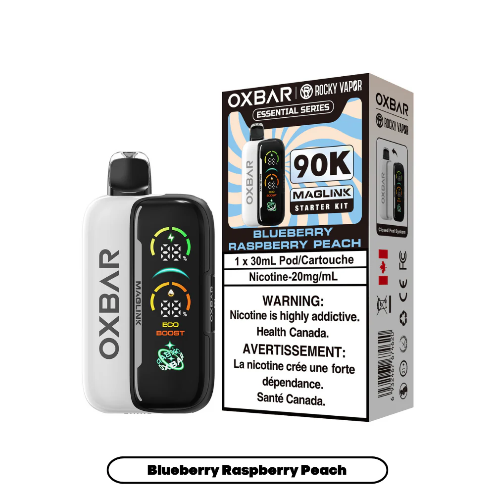 OXBAR Rocky Vapor Maglink 90K Starter Kit  Blueberry Raspberry Peach