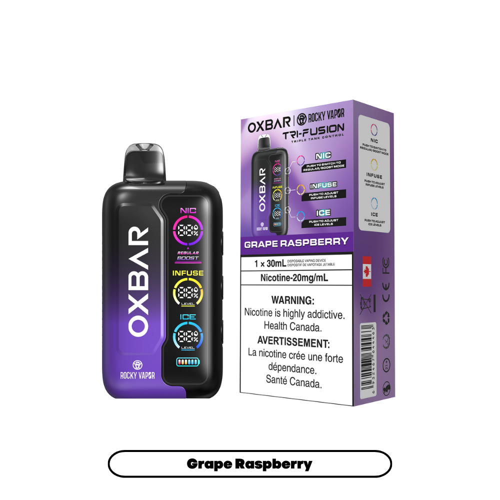 OXBAR Tri Fusion 45K Disposable Vape - Grape Raspberry