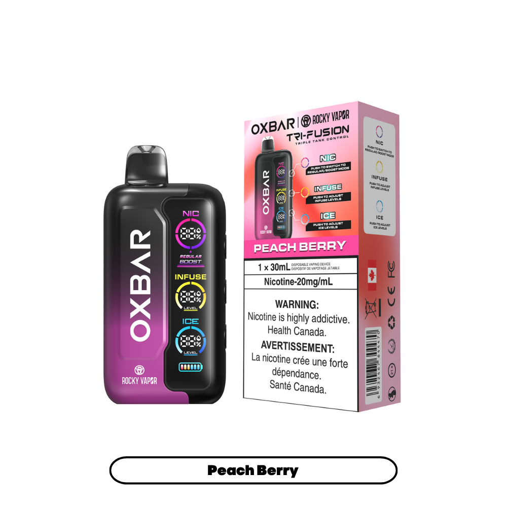 OXBAR Tri Fusion 45K Disposable Vape Peach Berry
