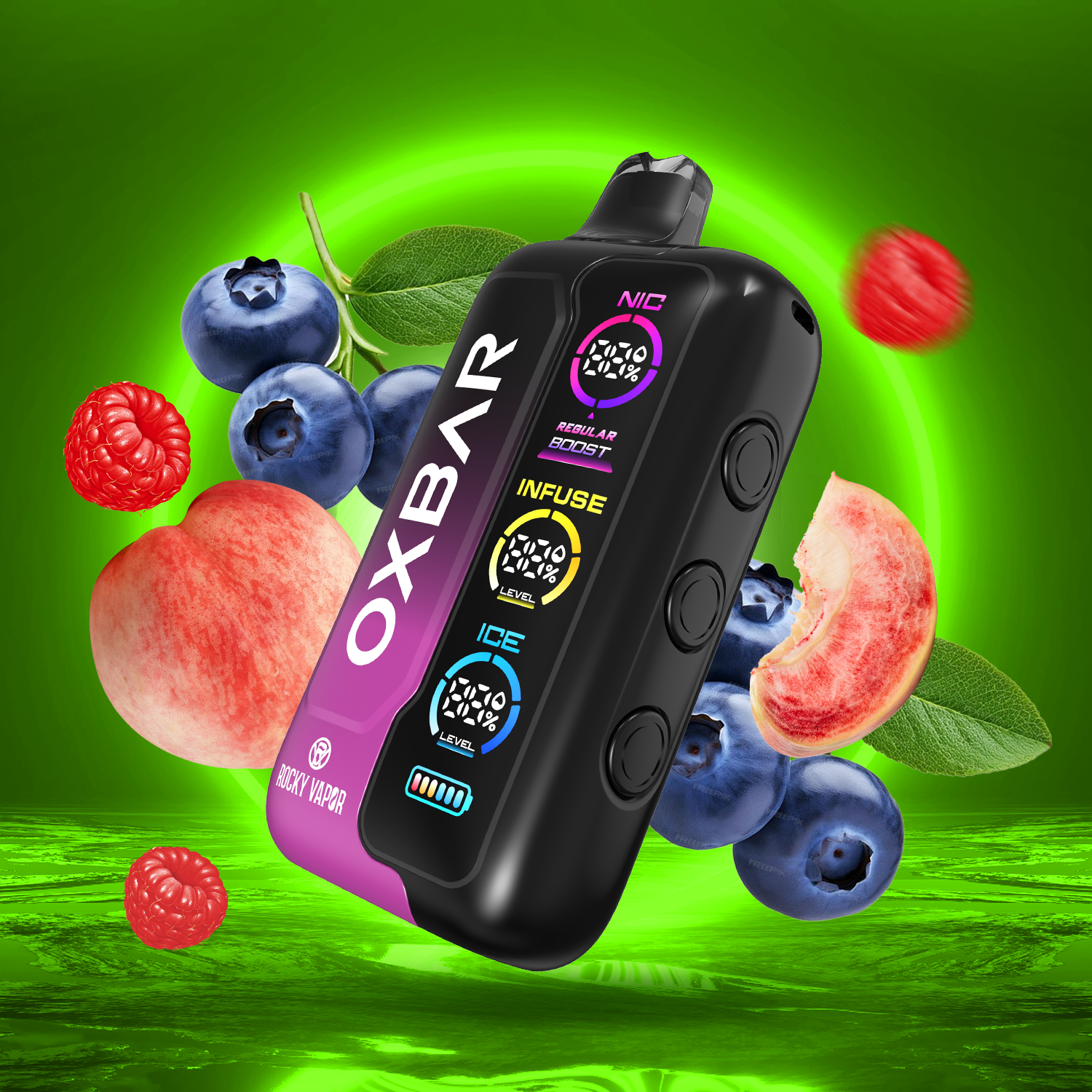 OXBAR Tri Fusion 45K Disposable Vape Peach Berry