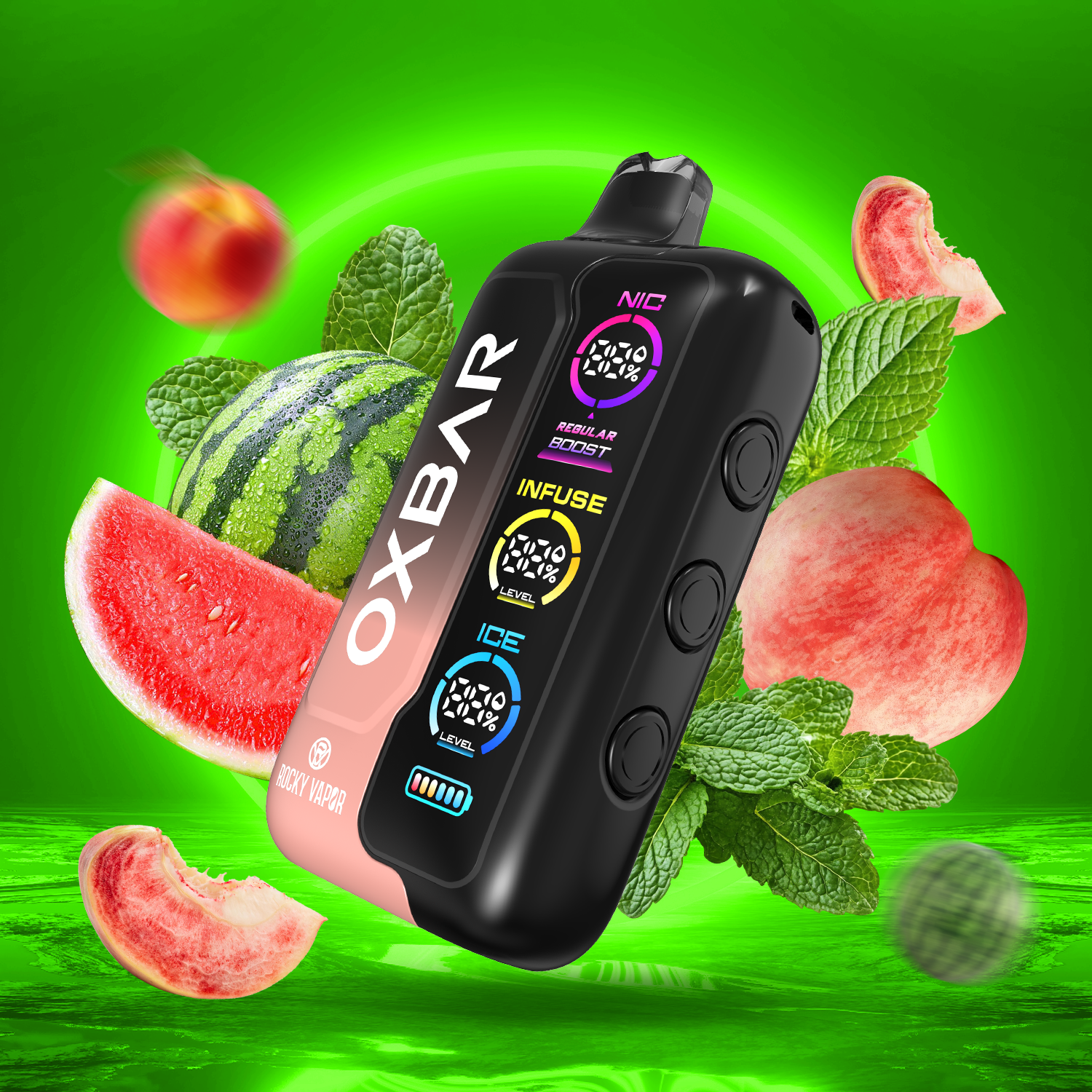 OXBAR Tri Fusion 45K Disposable Vape Peach Watermelon Ice
