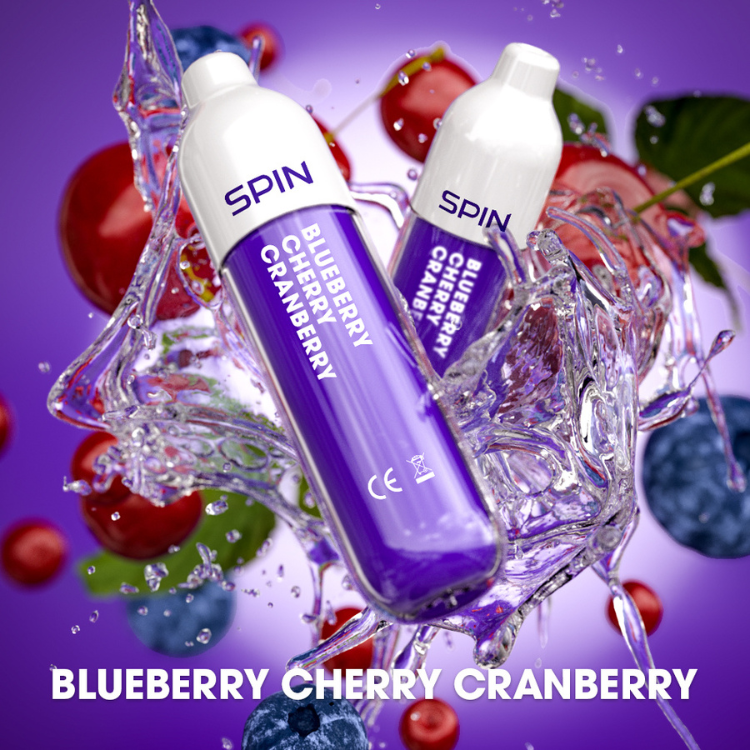 Spin 1500 Disposable Vape Blueberry Cherry Cranberry