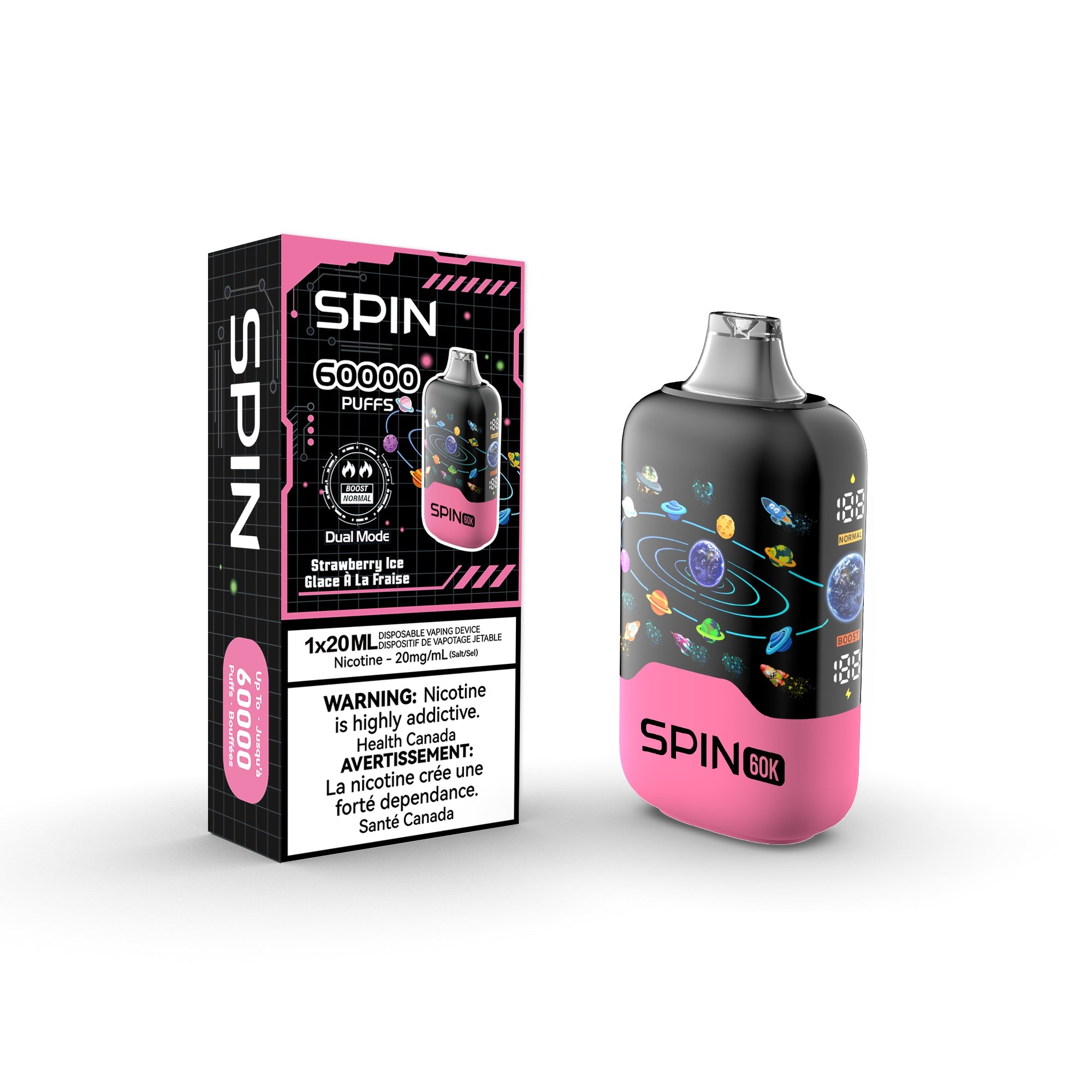 Spin 60K (60000) Disposable Vape strawberry Ice