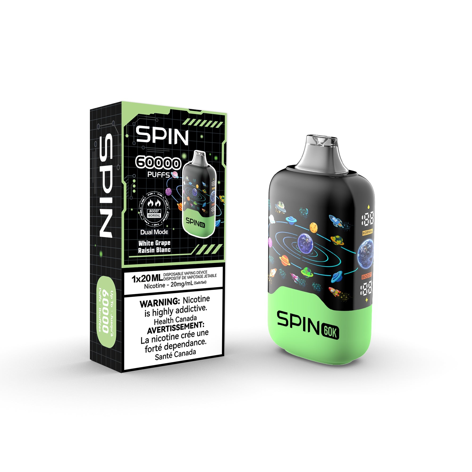 Spin 60K (60000) Disposable Vape White Grape