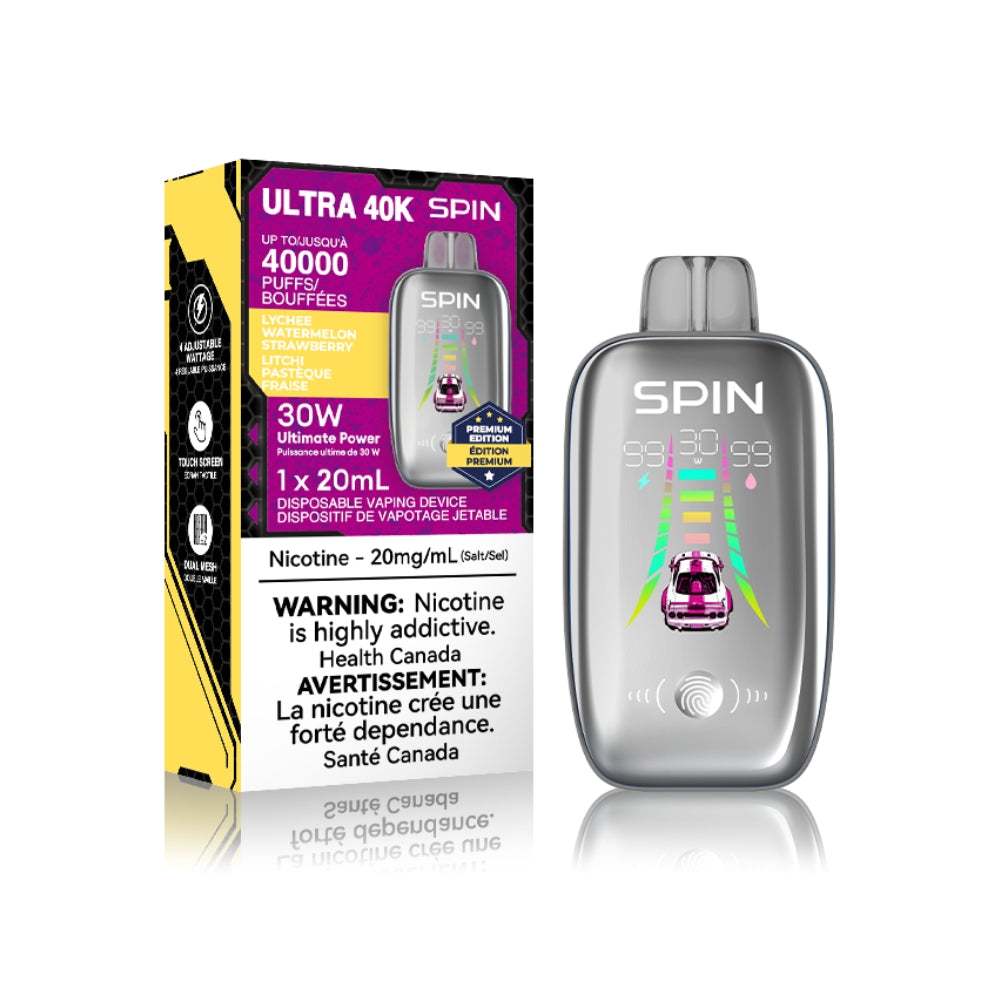 Spin Ultra 40K (40000) Disposable Vape - Lychee Watermelon Strawberry